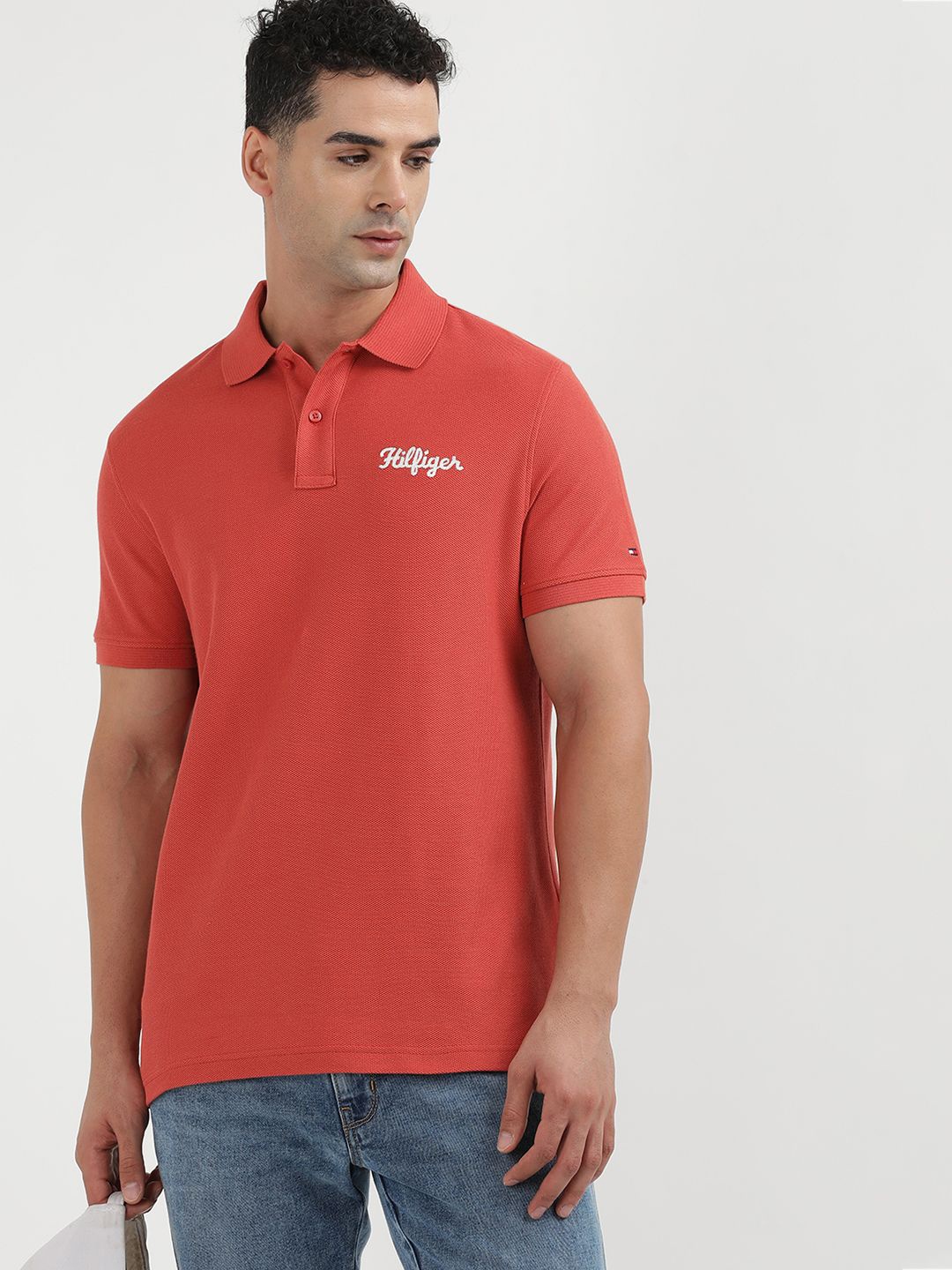 

Tommy Hilfiger Men Polo Collar Solid T-shirt, Red