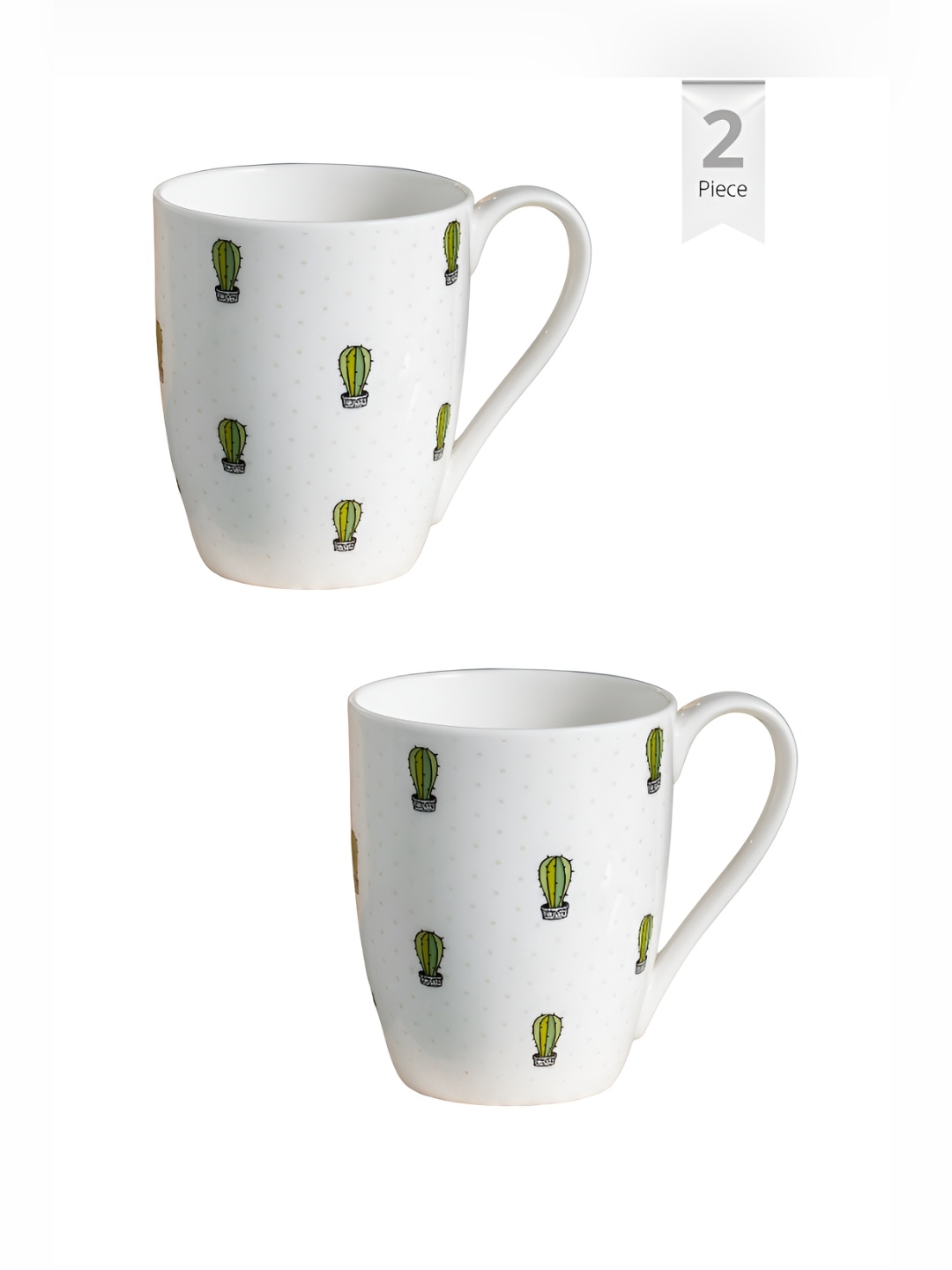 

CLAY CRAFT Oxford White & Green Printed Ceramic Glossy Easy To Clean Mug 300ml