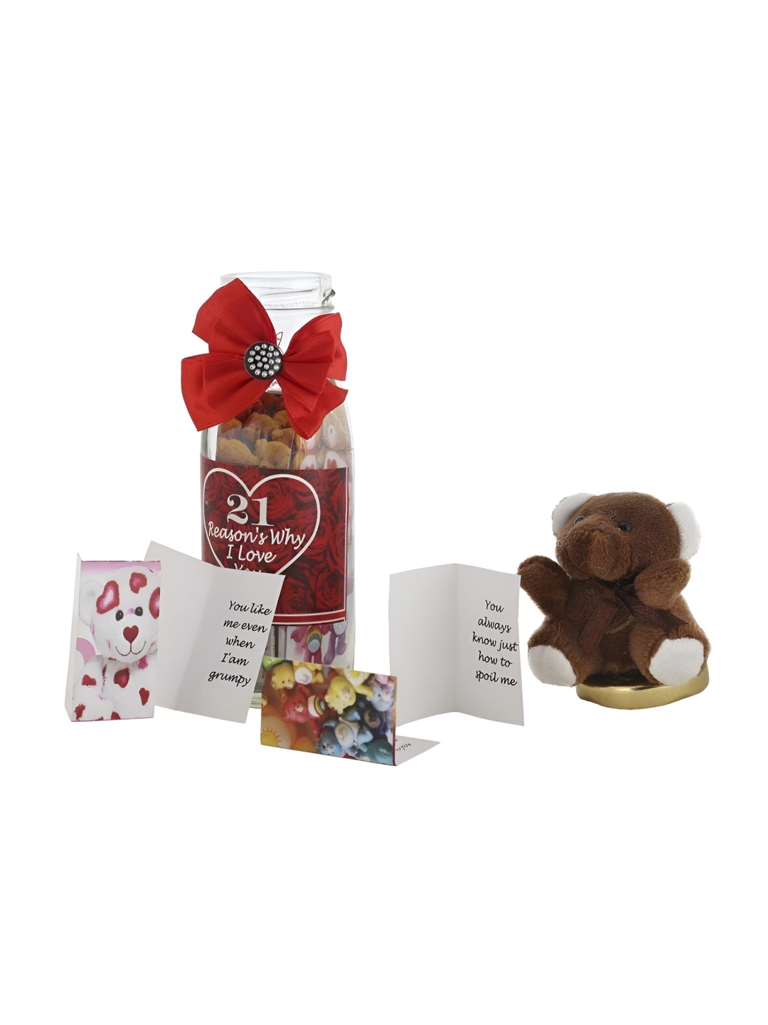 

INTERNATIONAL GIFT 21Red & Brown 3 Pieces Valentine's Day Gifts Set, Red