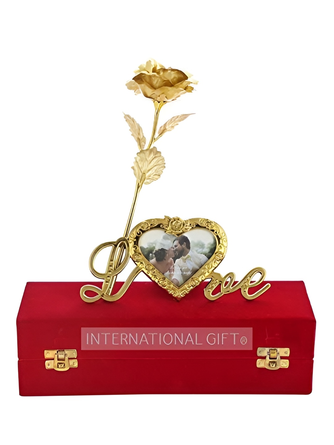 

INTERNATIONAL GIFT Red & Beige 2 Pieces Valentine's Day Gifts Set, Gold