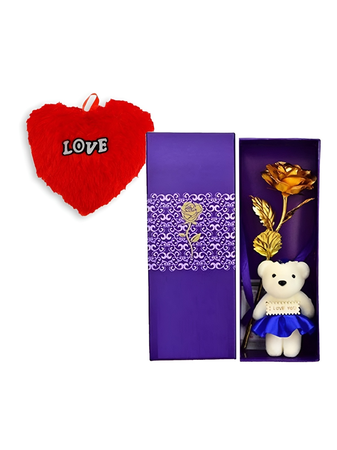 

INTERNATIONAL GIFT Red & Beige 3 Pieces Valentine's Day Gifts Set, Blue