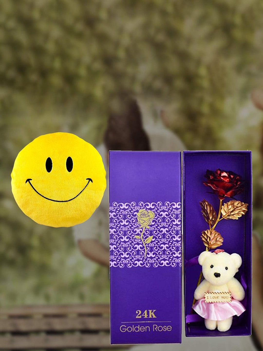 

INTERNATIONAL GIFT Beige & Red 3 Pieces Valentine's Day Gifts Set