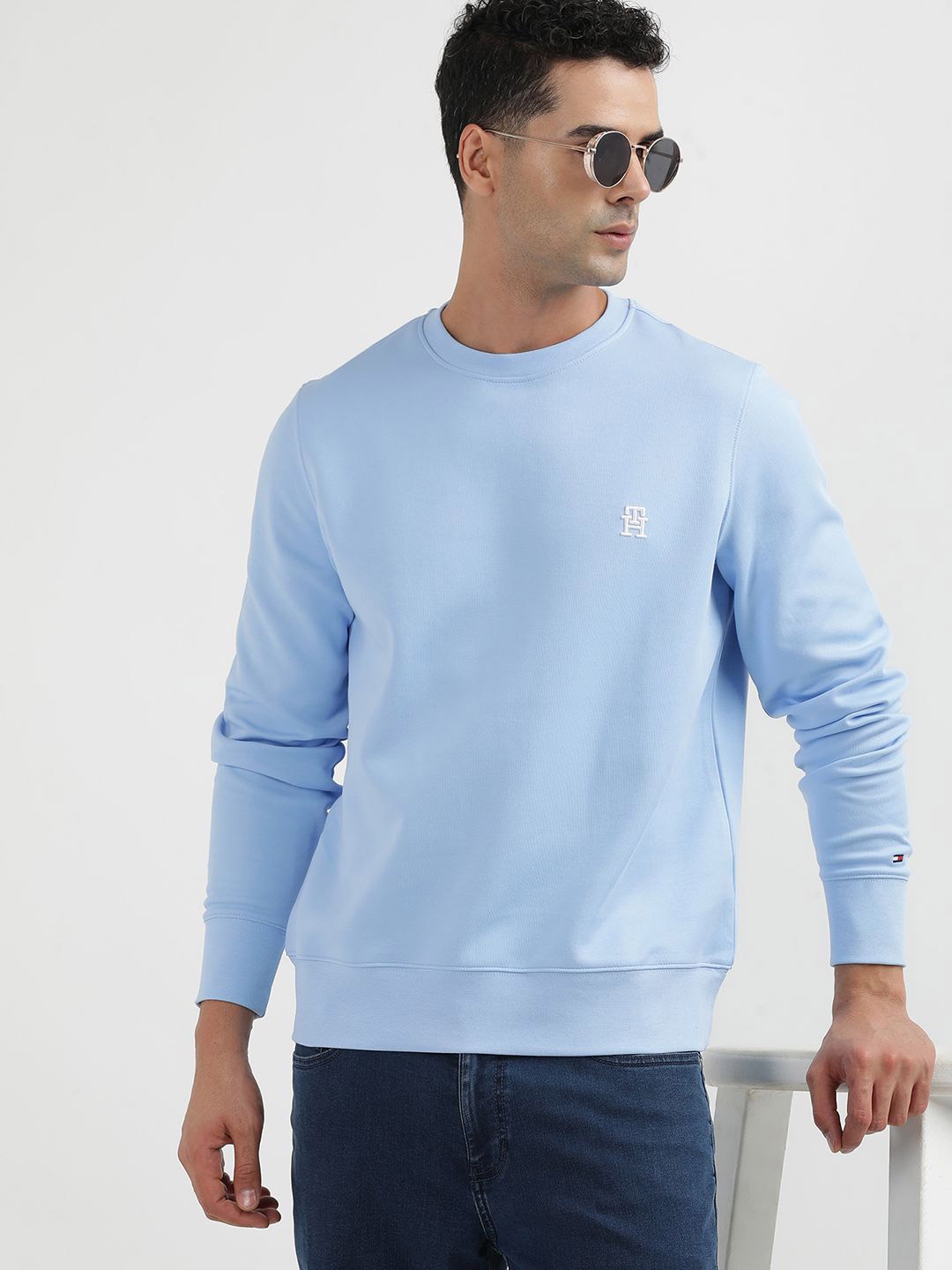 

Tommy Hilfiger Round Neck Long Sleeves Cotton Pullover, Blue