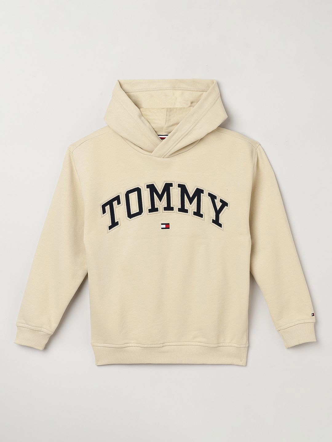 

Tommy Hilfiger Boys Hooded Long Sleeves Cotton Pullover, Beige