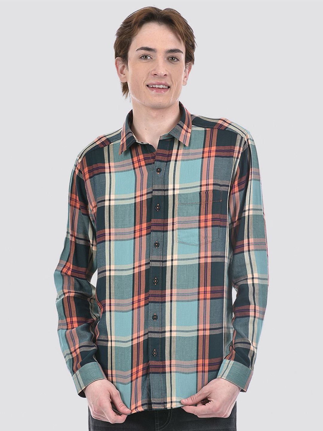

Numero Uno Men Checkered Regular Fit Shirt, Green