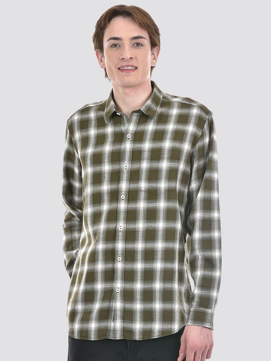 

Numero Uno Men Checkered Regular Fit Shirt, Green