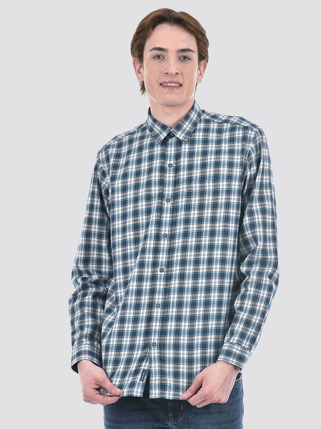 

Numero Uno Men Checkered Regular Fit Shirt, Green
