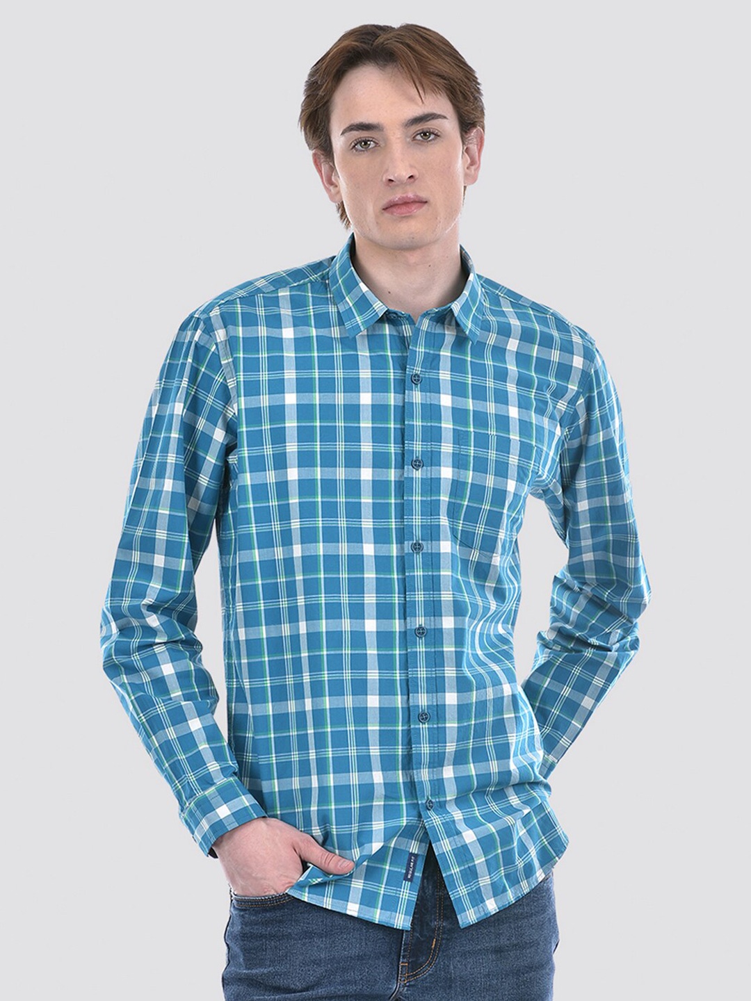 

Numero Uno Men Checkered Regular Fit Shirt, Blue
