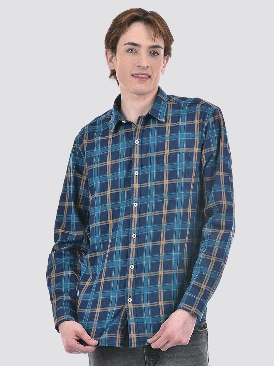 

Numero Uno Men Checkered Regular Fit Shirt, Blue