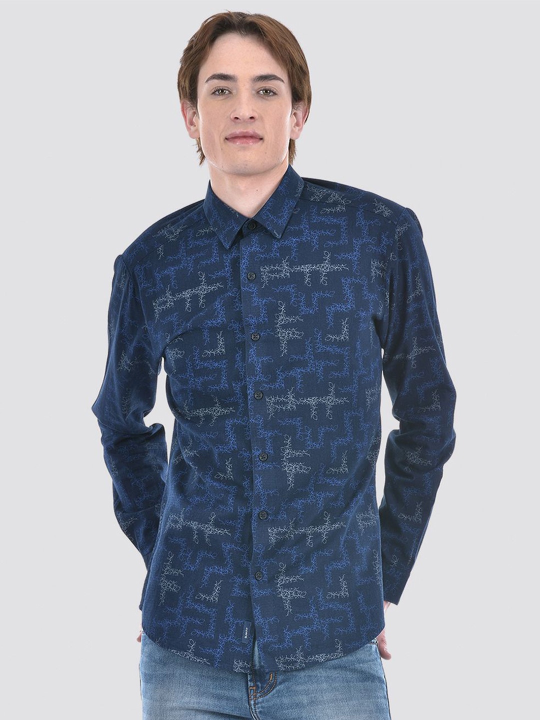 

Numero Uno Men Garphic Print Slim Shirt, Navy blue