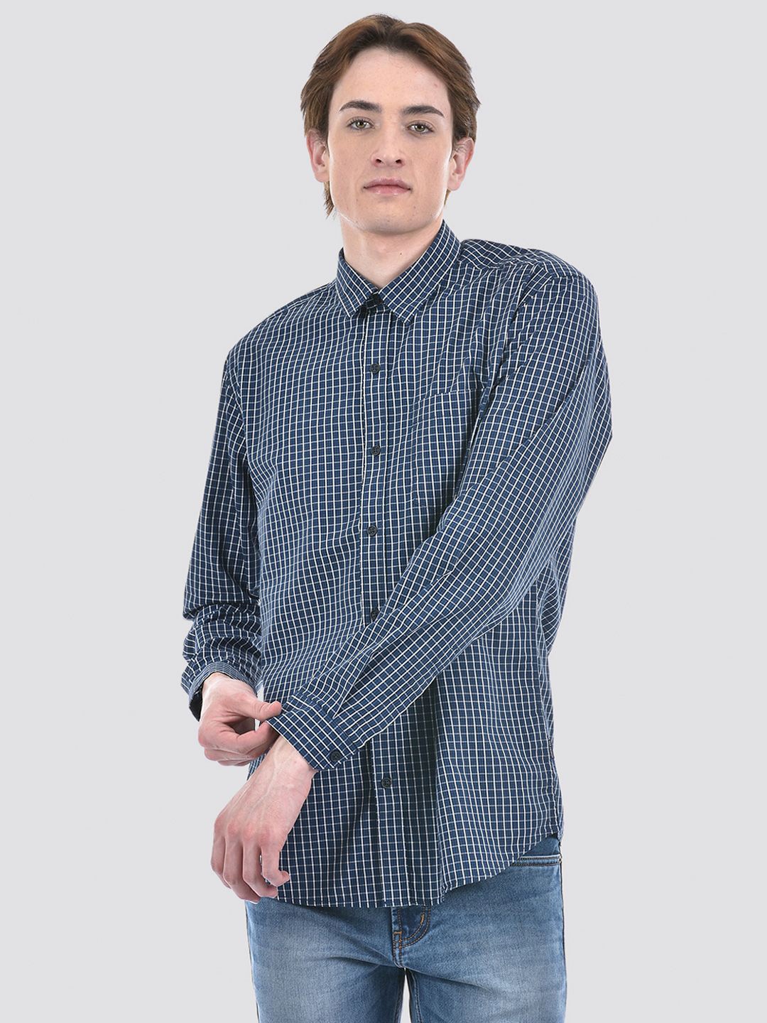 

Numero Uno Men Checkered Regular Fit Shirt, Blue
