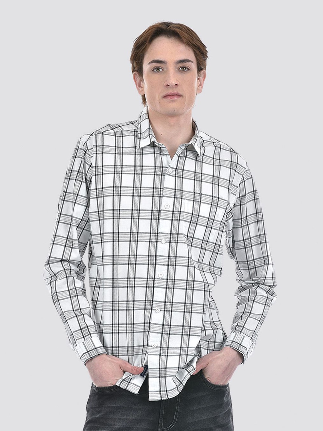 

Numero Uno Men Checkered Regular Fit Shirt, White