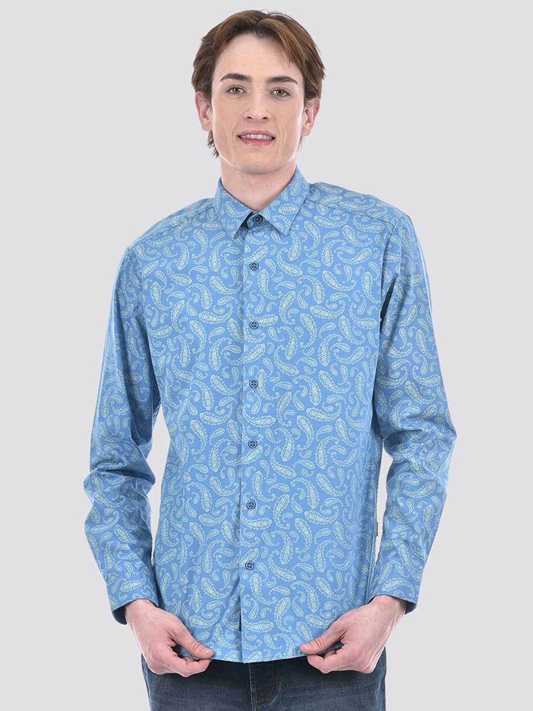 

Numero Uno Men Paisley Print Slim Shirt, Blue