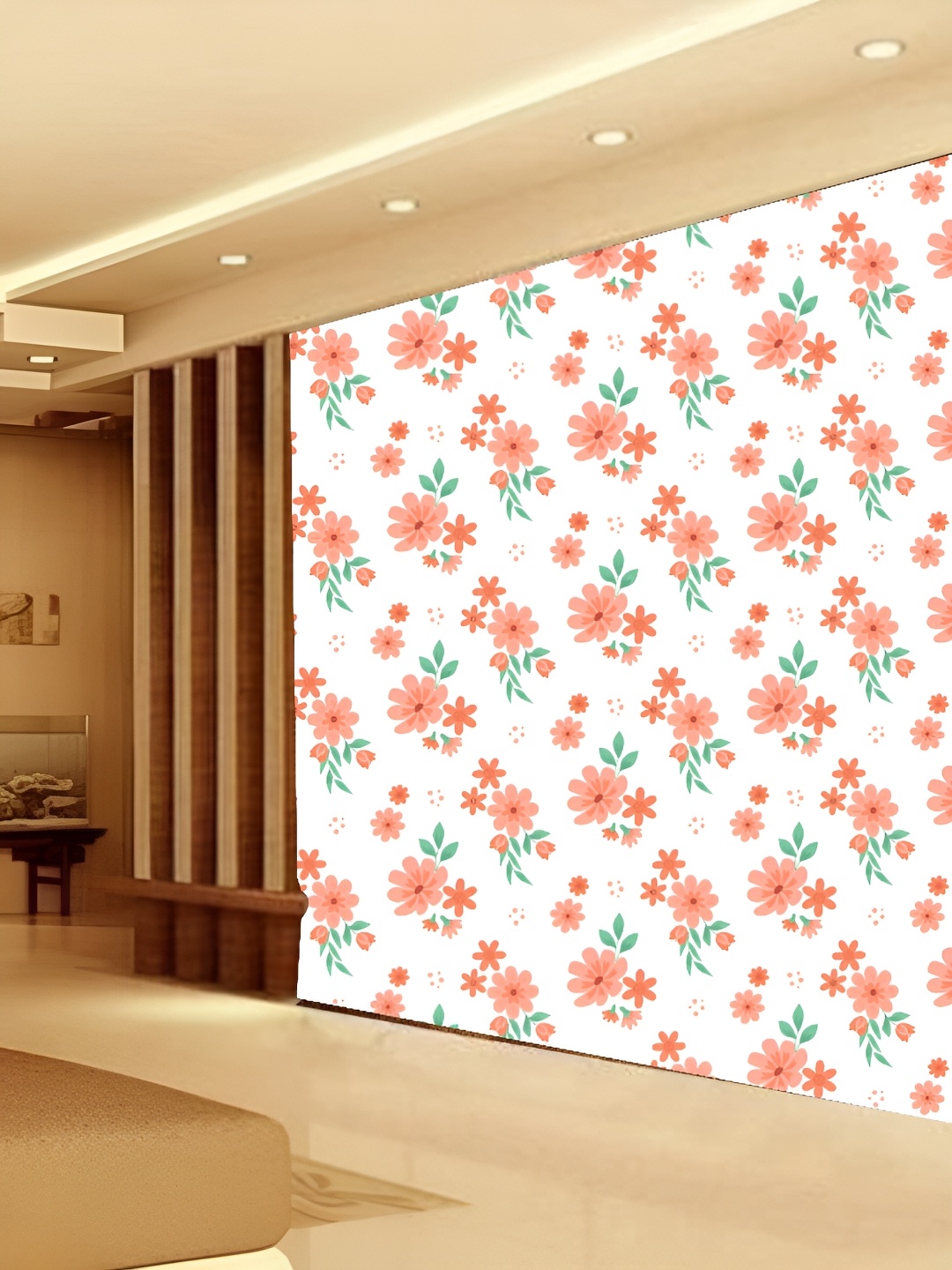 

Aura White & Pink Printed Self-Adhesive 3D Wallpaper