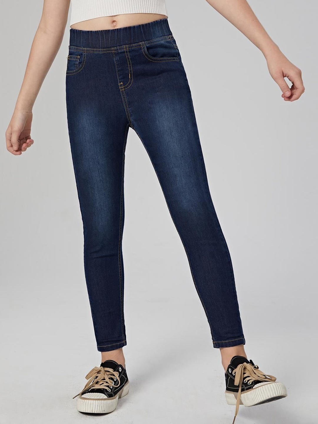 

Kotty Girls Jean Skinny Fit Light Fade Clean Look Stretchable Jeans, Blue