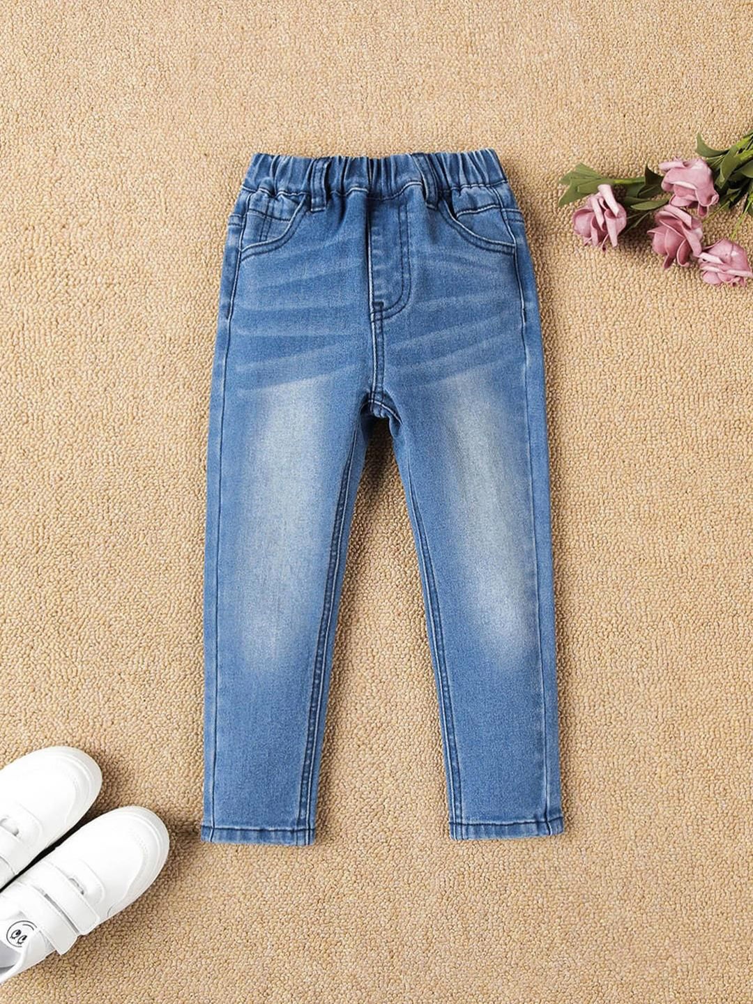 

Kotty Girls Jean Clean Look Heavy Fade Whiskers Stretchable Jeans, Blue