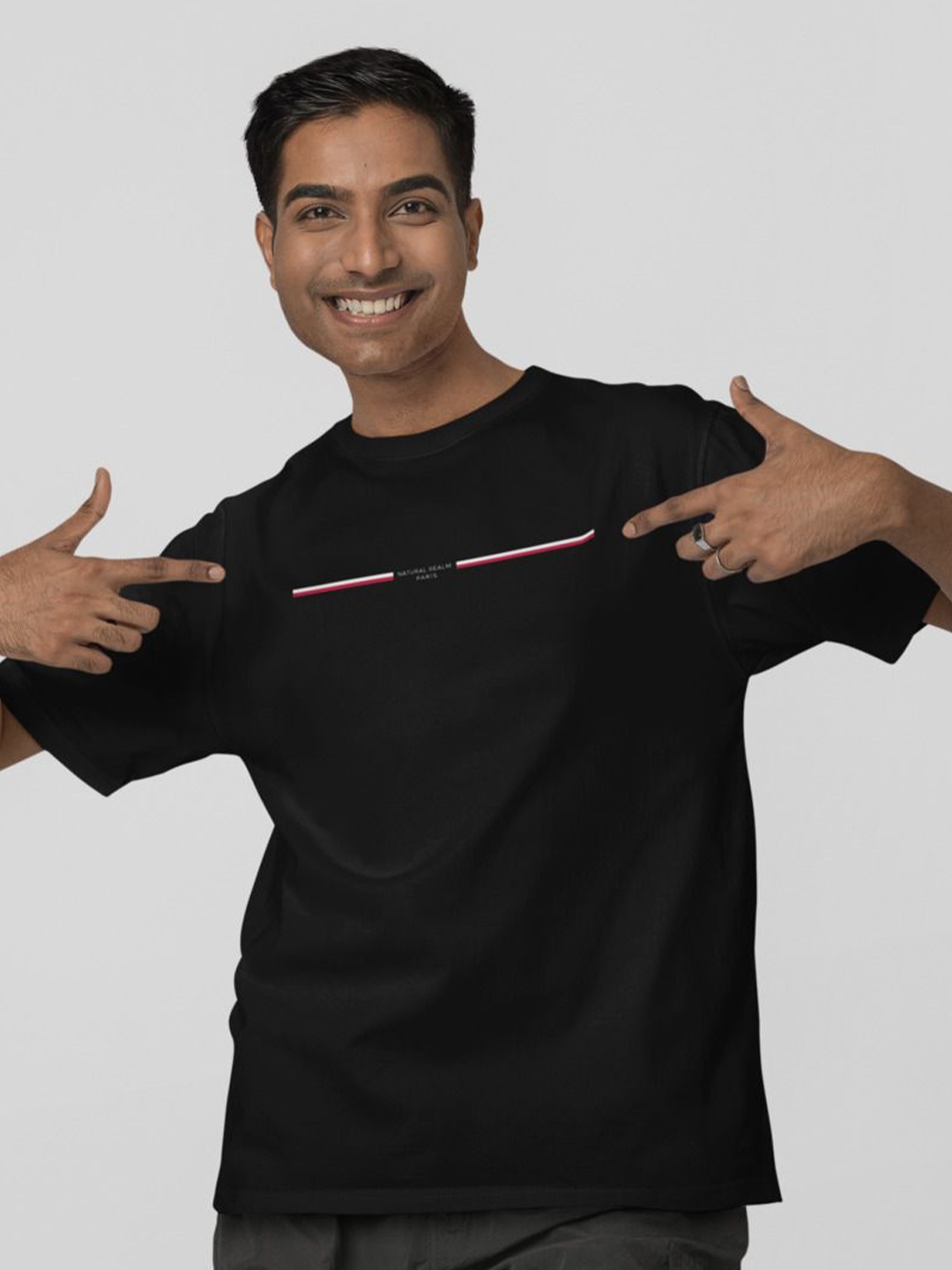 

Calm Down Round Neck Short Sleeves Oversized T-shirt, Black