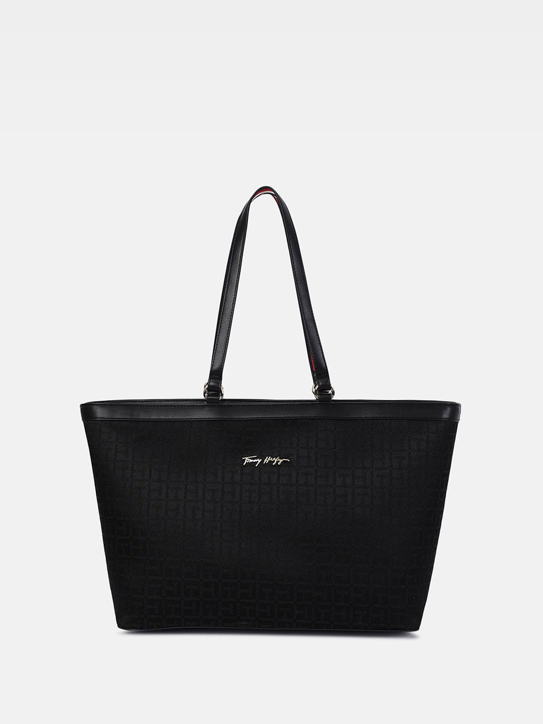 Tommy Hilfiger Textured Structured Shoulder Bag, Black