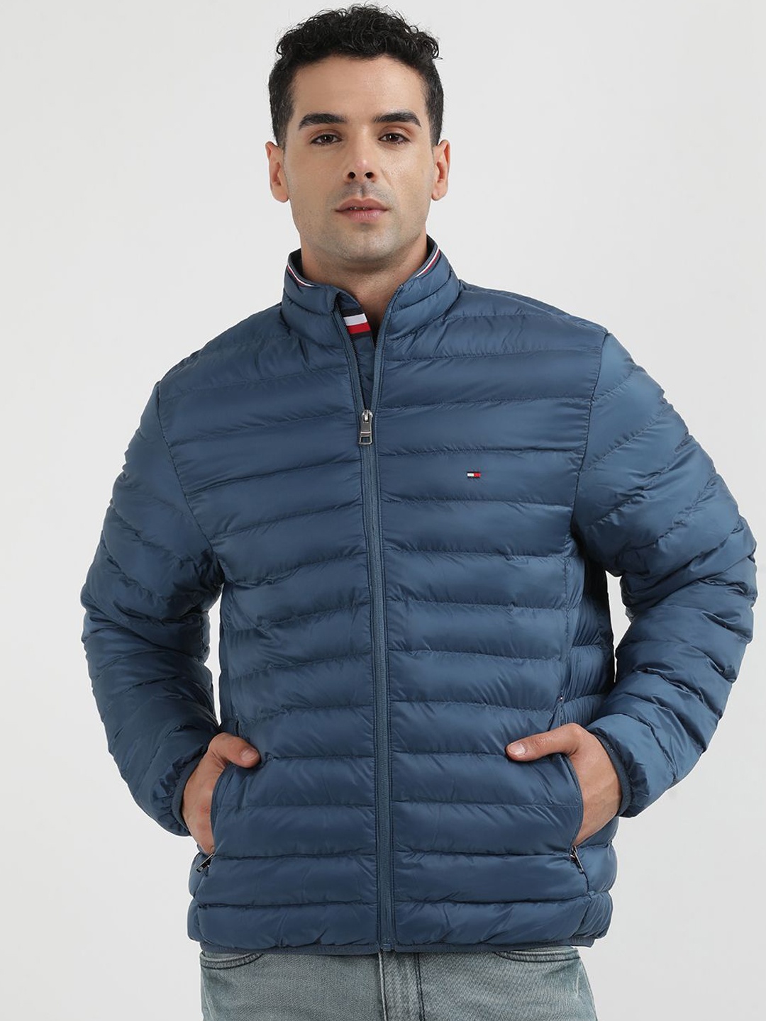 

Tommy Hilfiger Mock Collar Puffer Jacket, Blue
