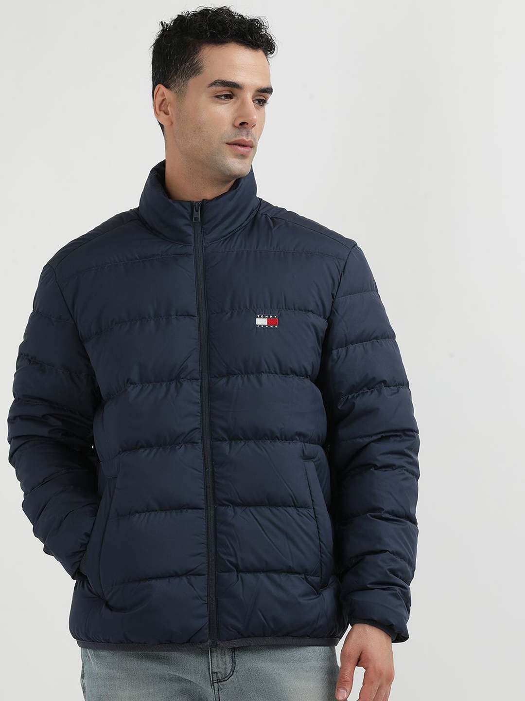 

Tommy Hilfiger Mock Collar Puffer Jacket, Navy blue