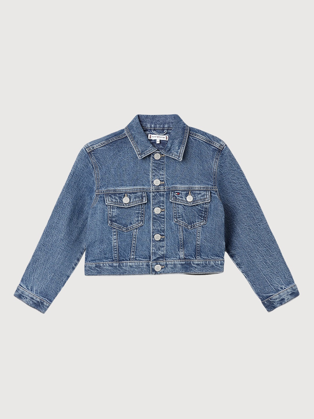 

Tommy Hilfiger Girls Washed Denim Jacket, Blue