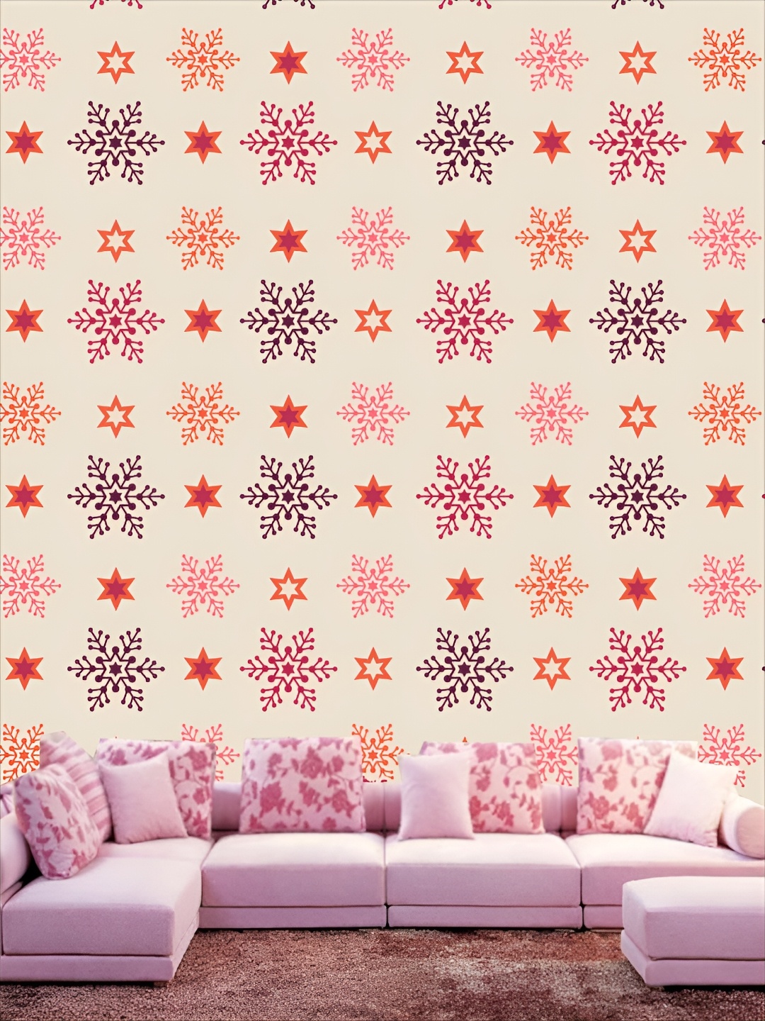 

Aura Beige & Pink Ethnic Motif Printed Self-Adhesive Wall Stickers