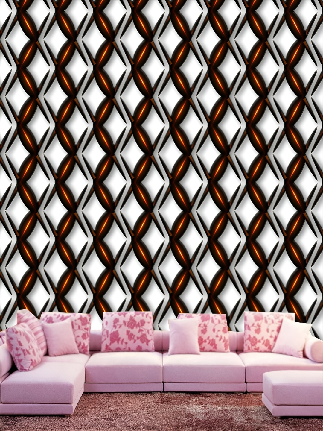 

Aura White & Black Printed Self-Adhesive 3D Wallpaper