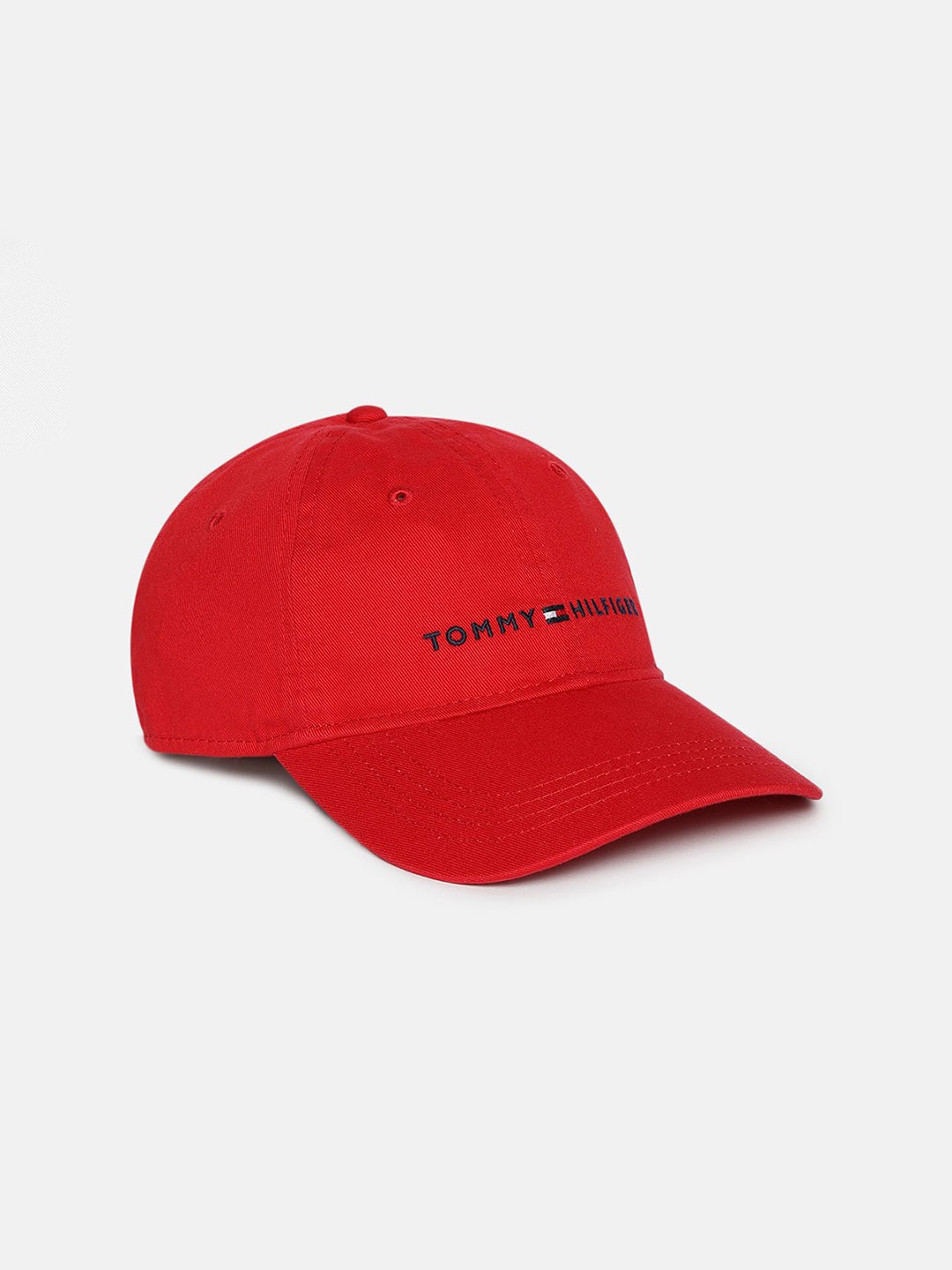

Tommy Hilfiger Men Embroidered Pure Cotton Baseball Cap, Red