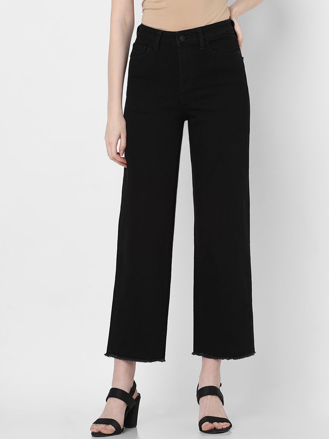 

Vero Moda Women Wide Leg High-Rise Clean Look Stretchable Jeans, Black