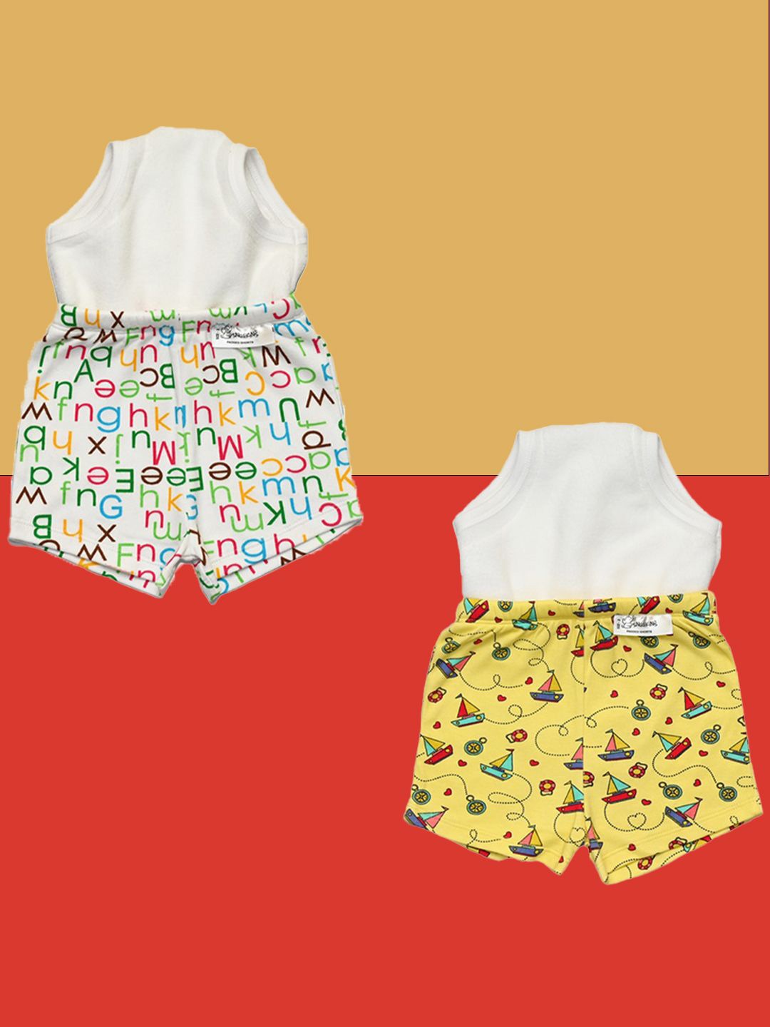 

Snugkins Kids Pack of 2 Semi-Waterproof Multicolor Padded Potty Training Shorts, Yellow