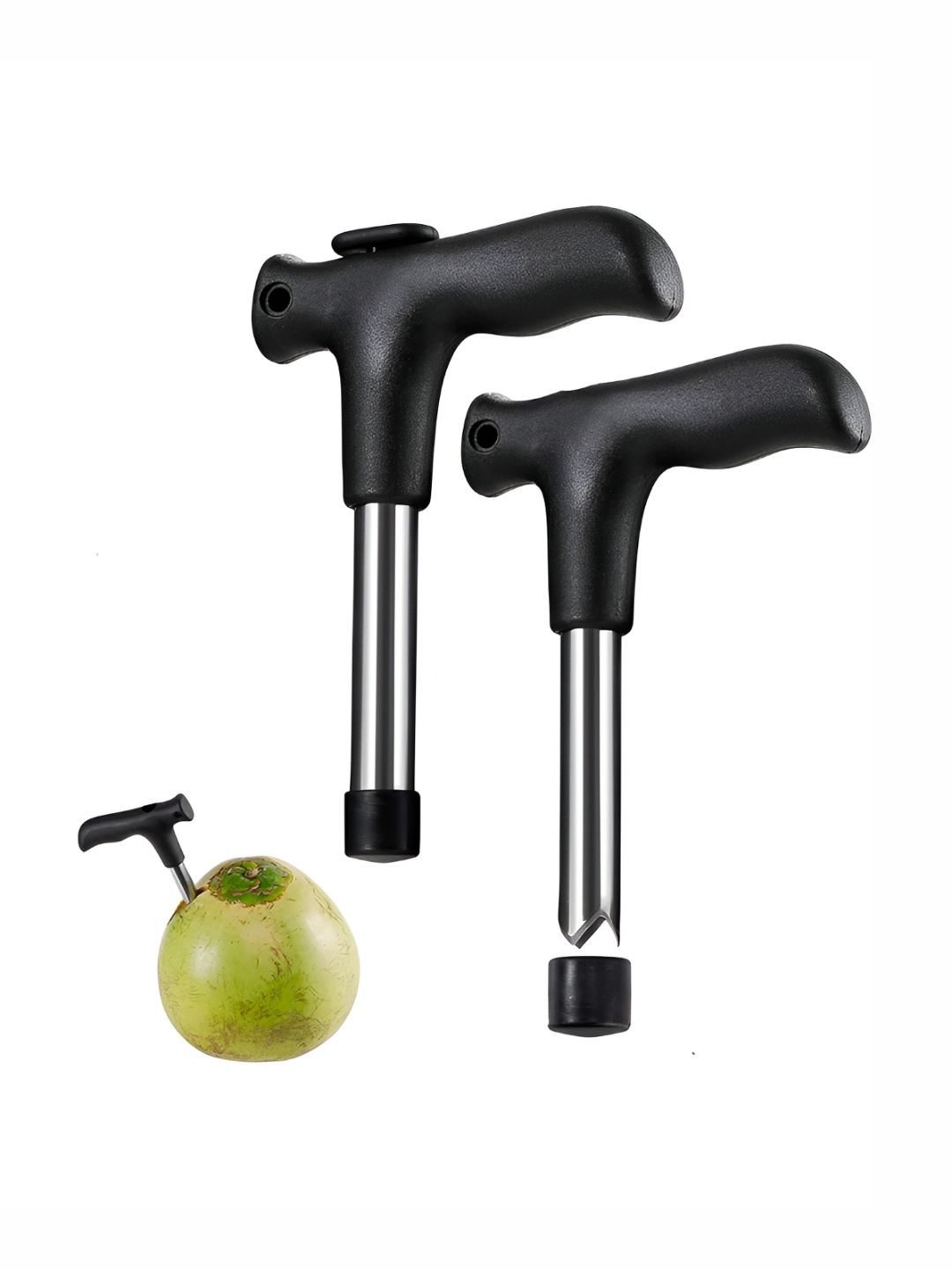 

P-Plus International Black 2 Pieces Stainless Steel Coconut Opener