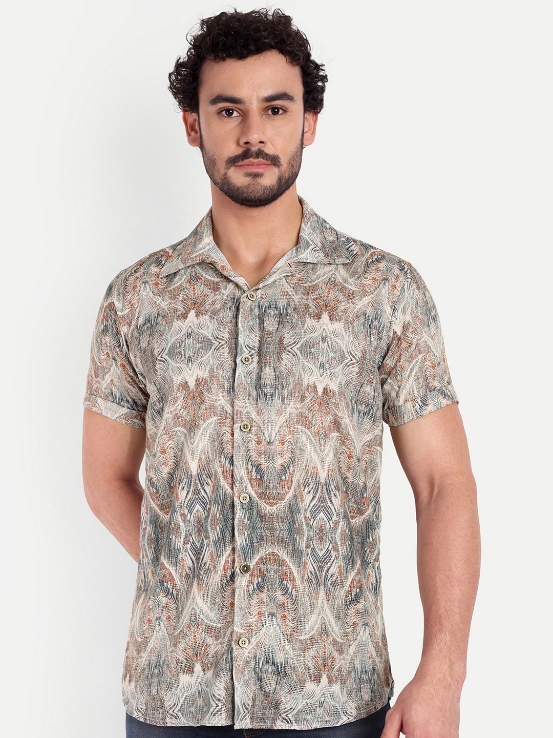 

FILO HEVIS Classic Printed Casual Shirt, Green