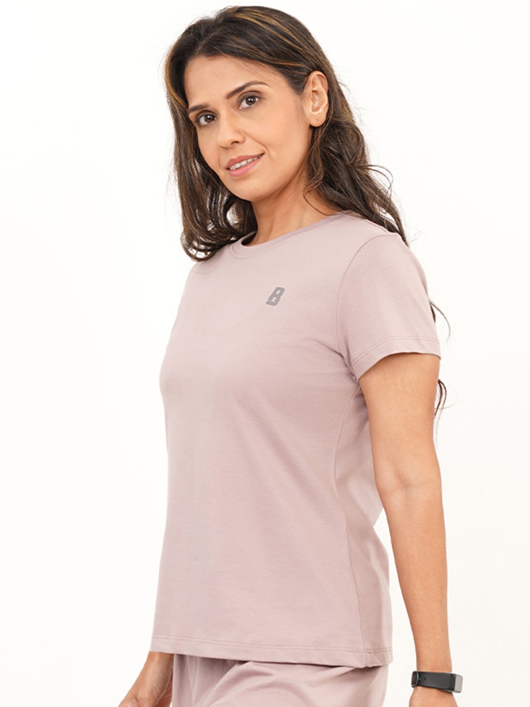 

Baller Athletik Women Round Neck Cotton Lounge Tshirts, Peach