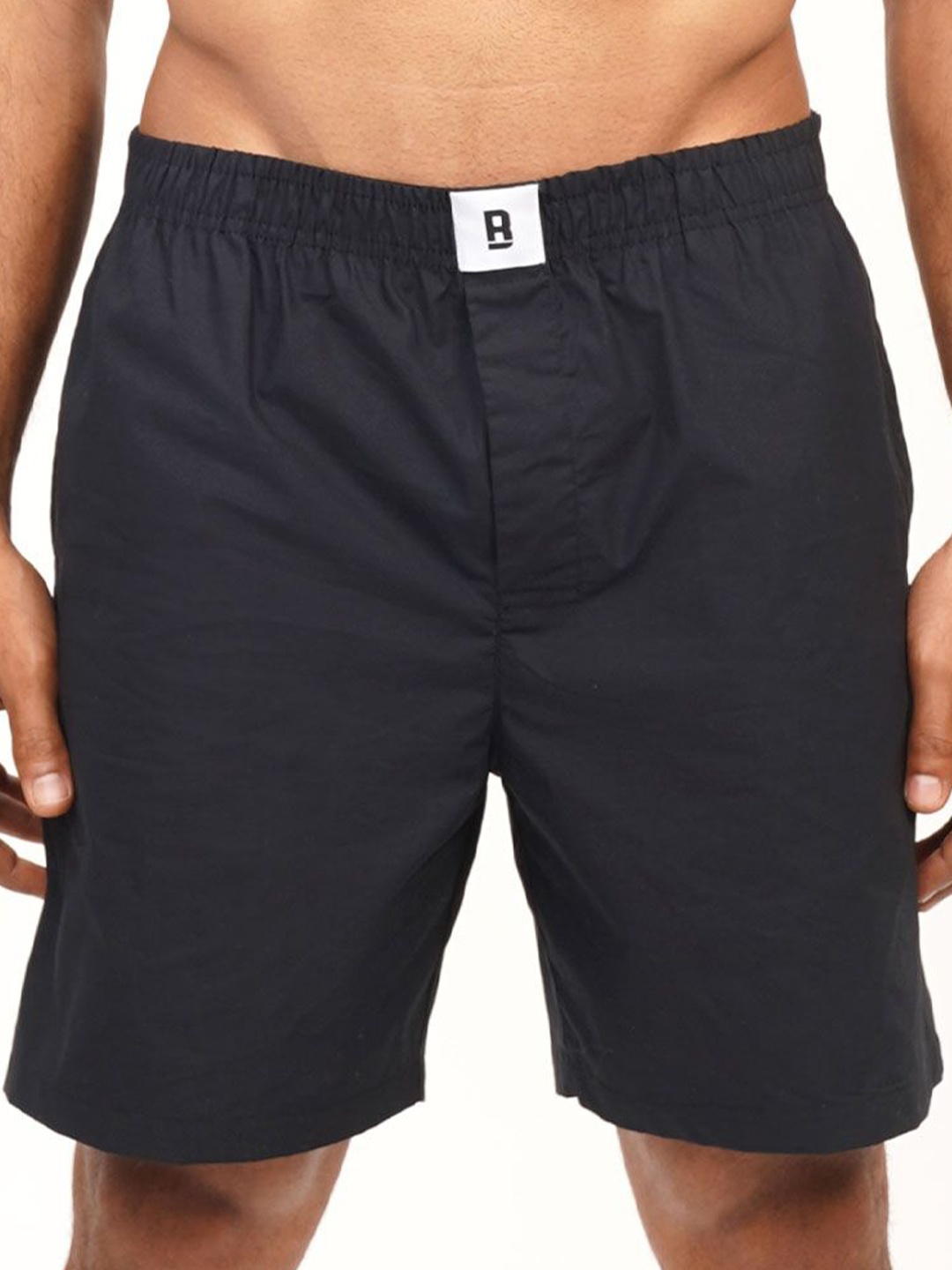 

Baller Athletik Men Mid Rise Cotton Lounge Shorts, Black