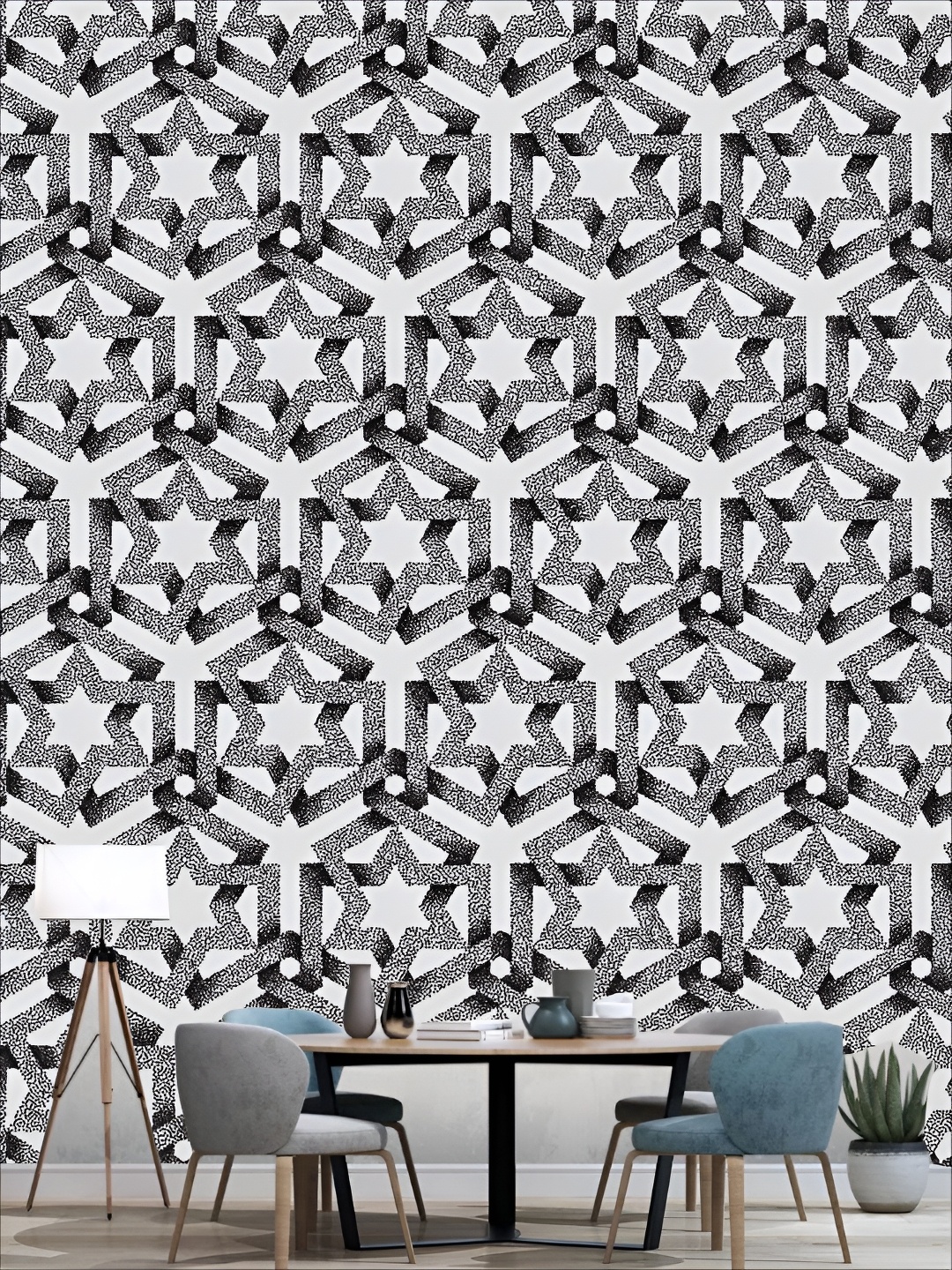 

Aura White & Black 3D Printed Self Adhesive Wall Sticker