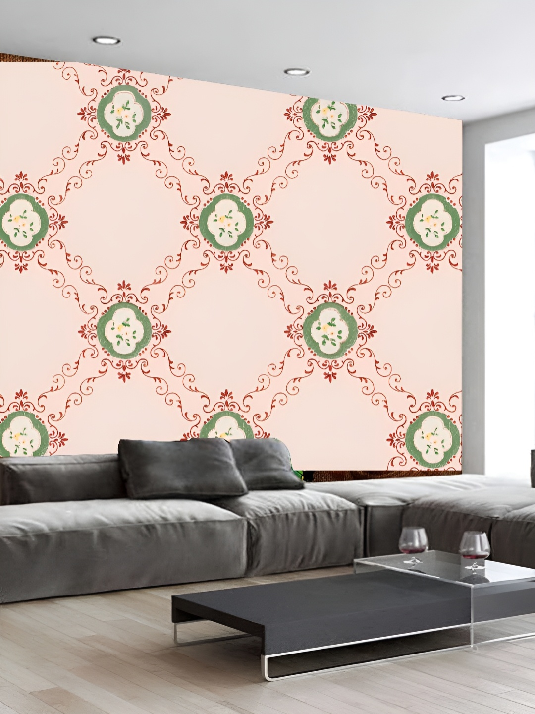 

Aura Pink & Green Self Adhesive Abstract-Printed Wall Sticker, Multi
