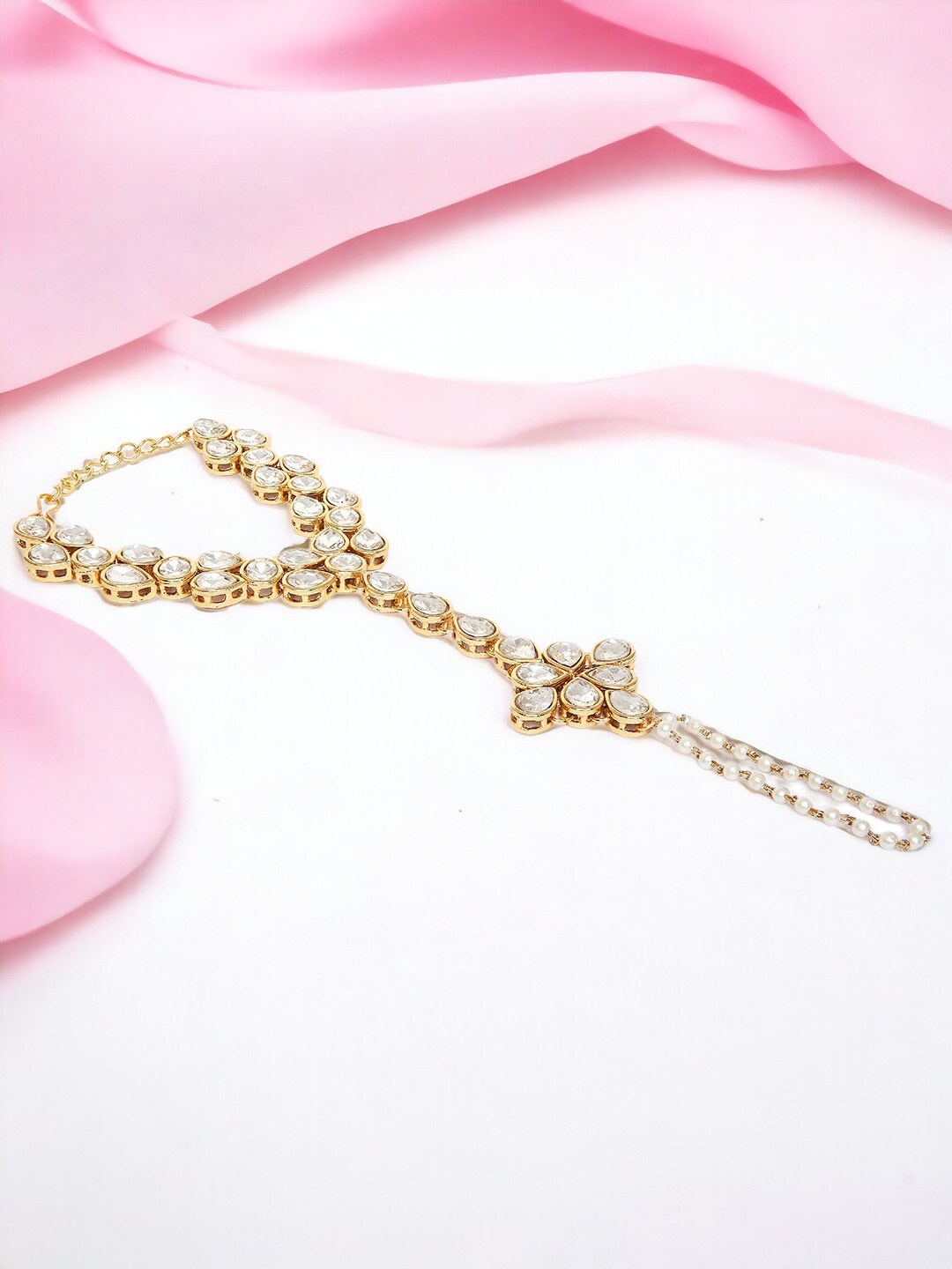 OOMPH Kundan-Studded Wraparound Bracelet, Gold