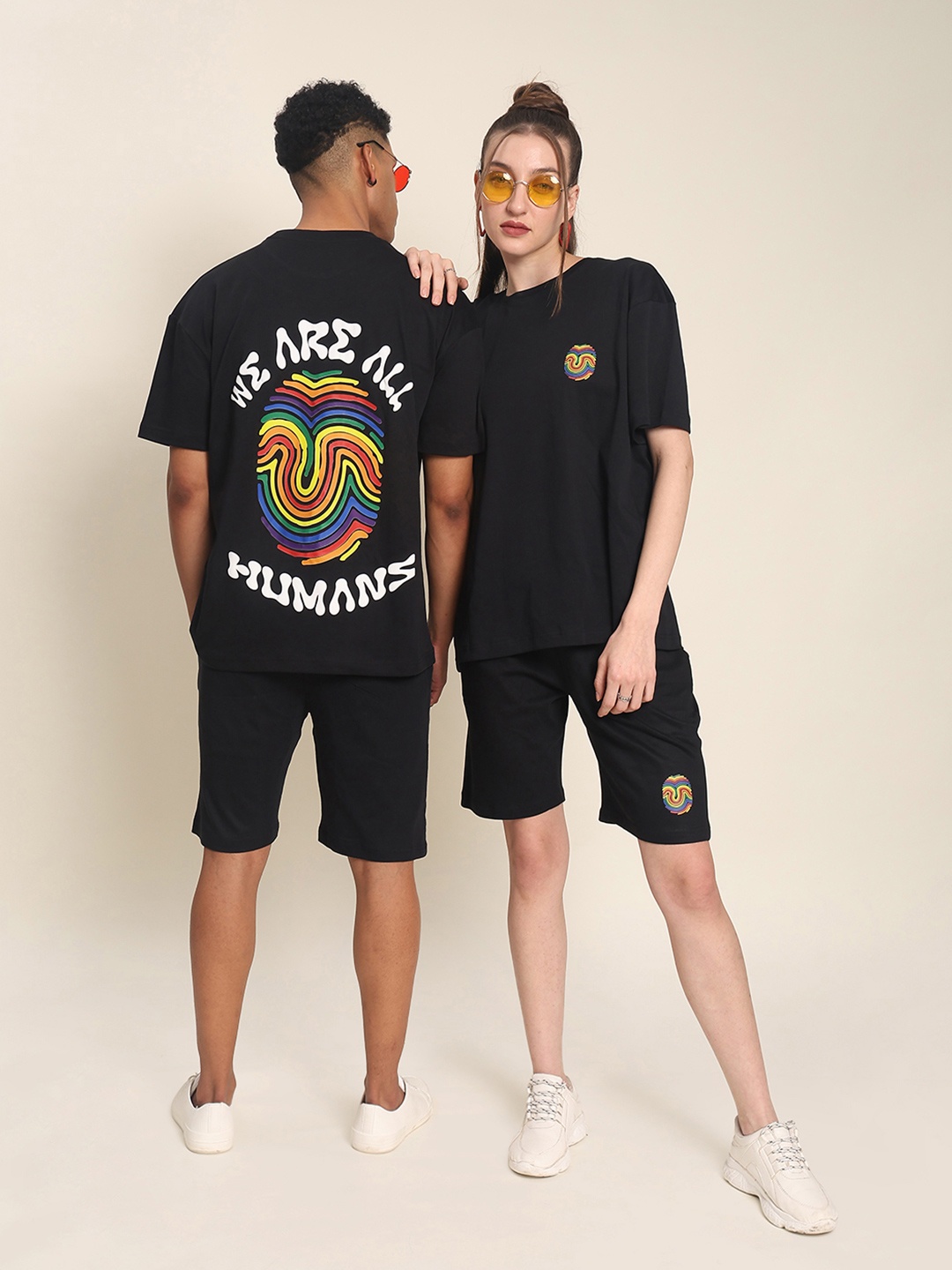 

Bene Kleed Men Pride We Are All Humans Oversized T Shirt, Black