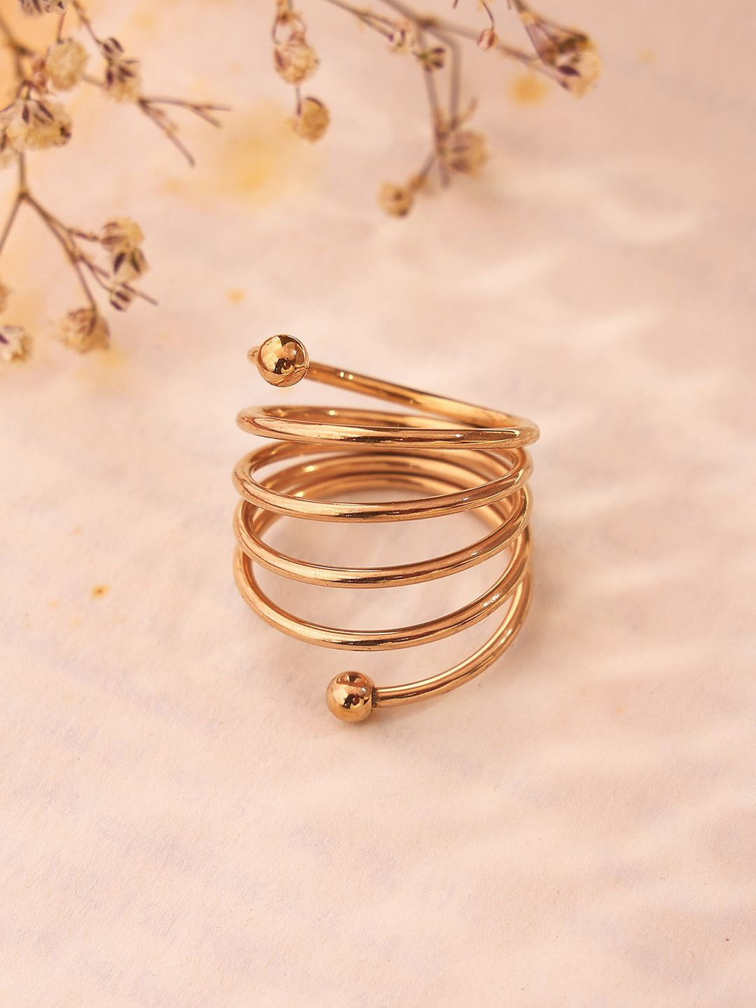 

PRITA Gold-Plated Adjustable Finger Ring