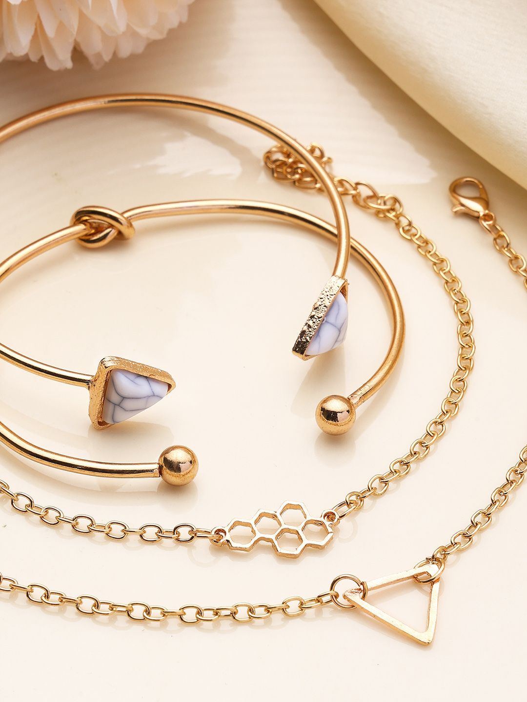 

PRITA Set Of 4 Gold-Plated Brass Cuff Bracelet