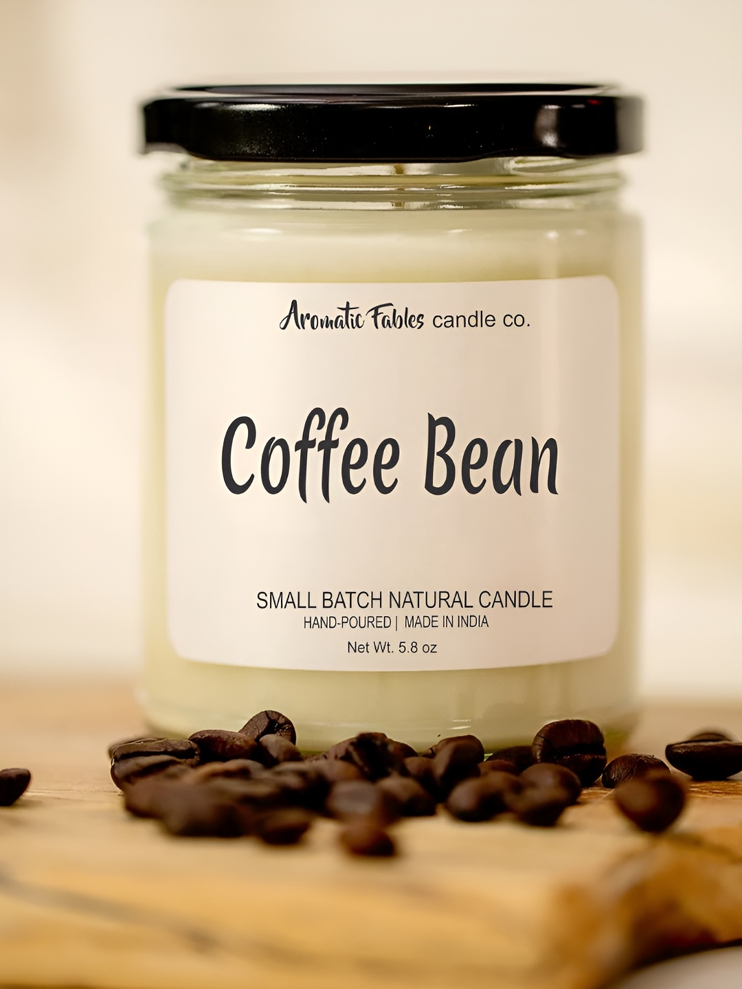 

Aromatic Fables White Scented Glass Jar Candles with Black Lid
