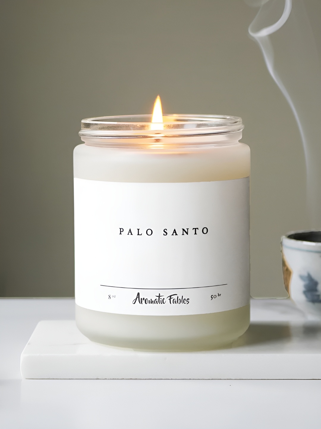 

Aromatic Fables White & Black Scented Double Wick Glass Jar Candle