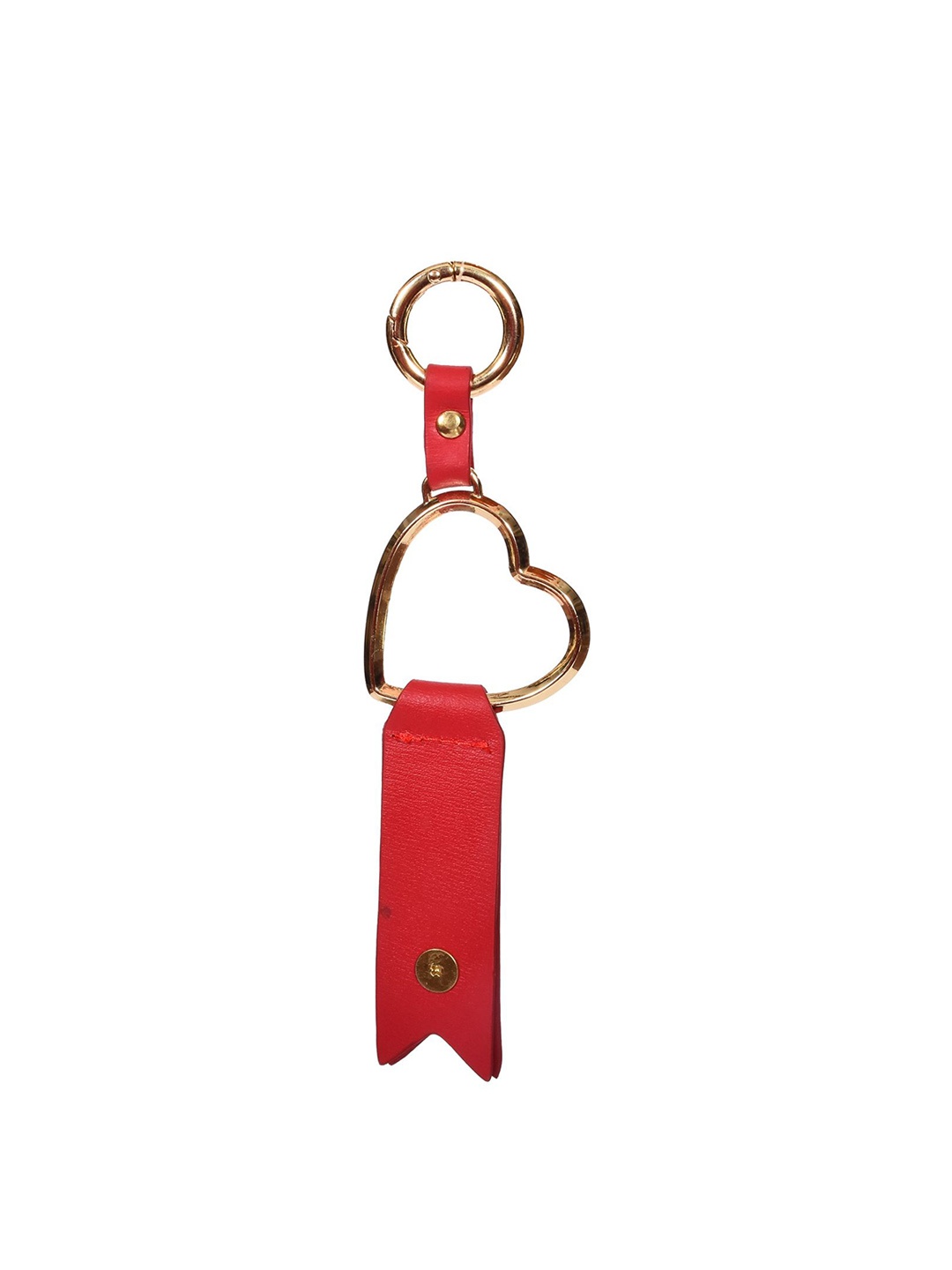 

Sassora Heart Shape Ring Leather Key Chain, Red
