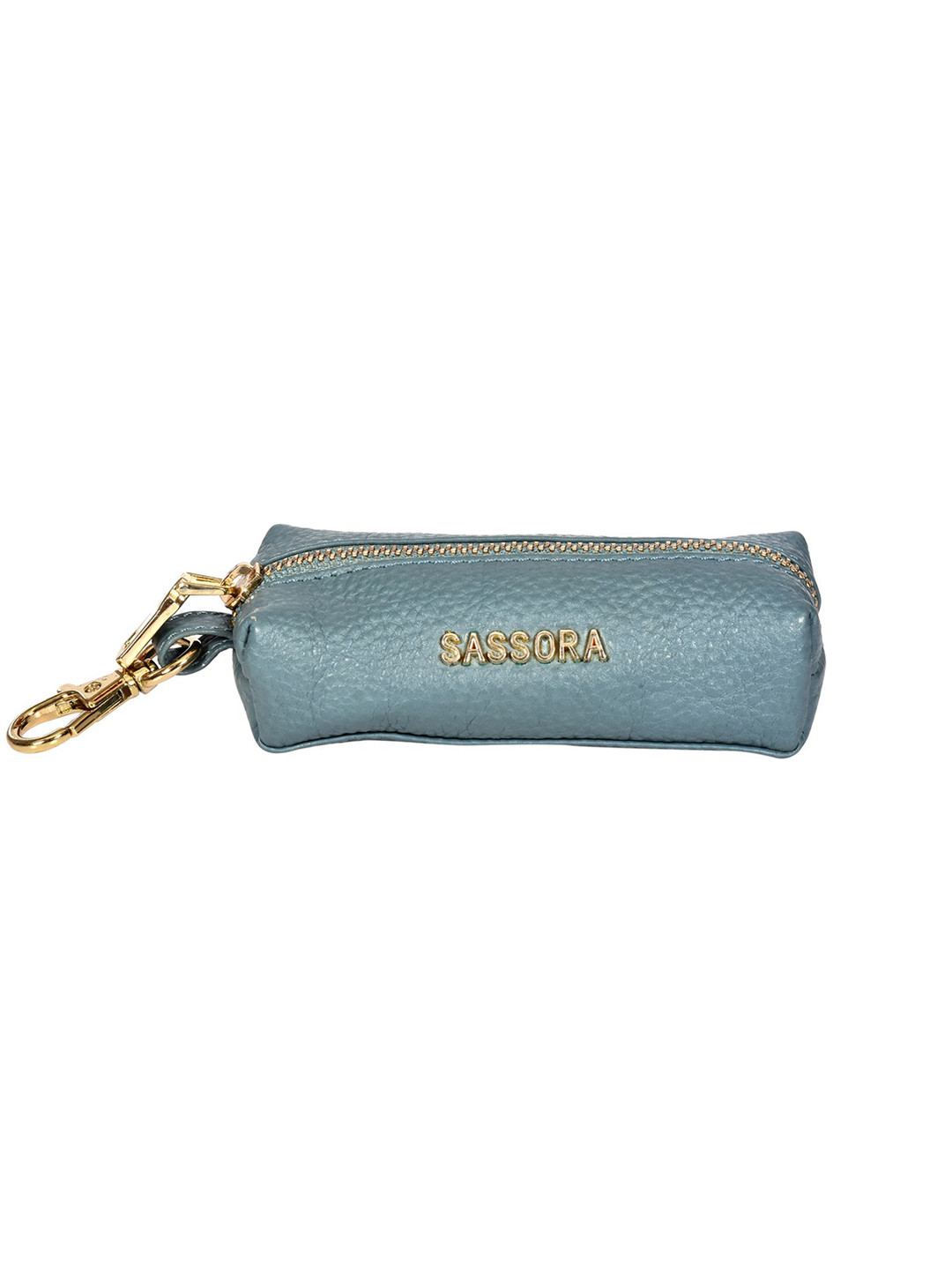 

Sassora Textured Genuine Leather Key Pouch, Grey