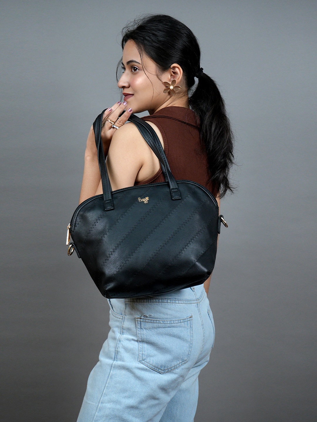 

Baggit L Rudiments Kcnd Tessa 5 Structured Shoulder Bag, Black