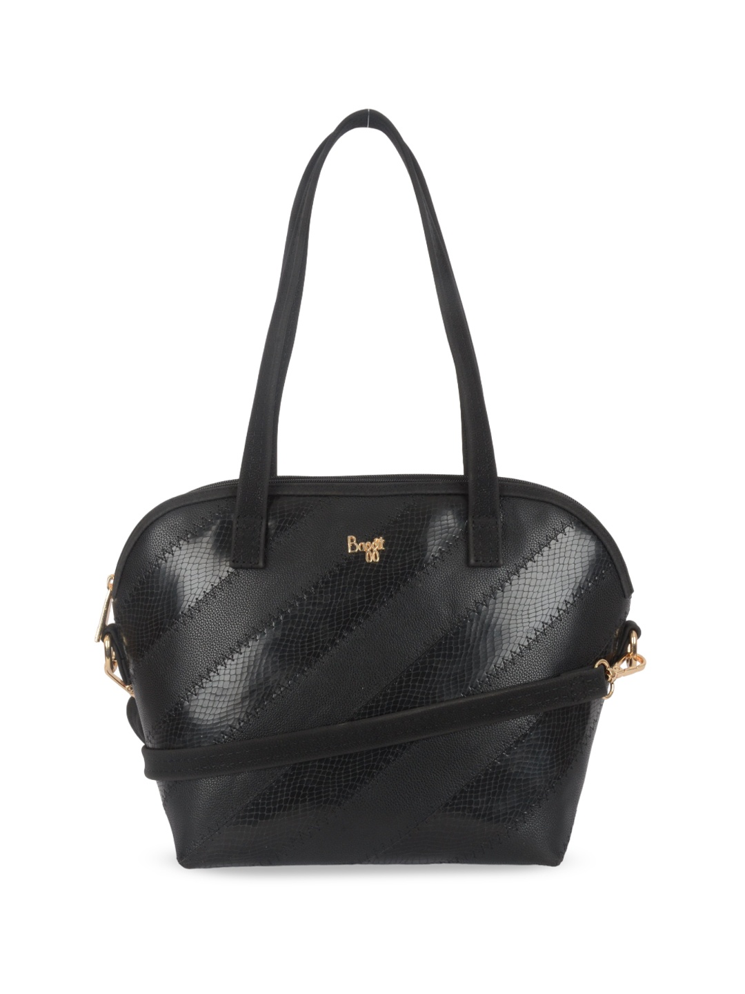 

Baggit Textured Structured Shoulder Bag, Black
