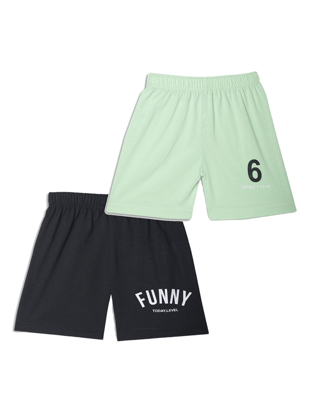 

MACK JONNEY Kids Pack Of 2 Cotton Sports Shorts, Green