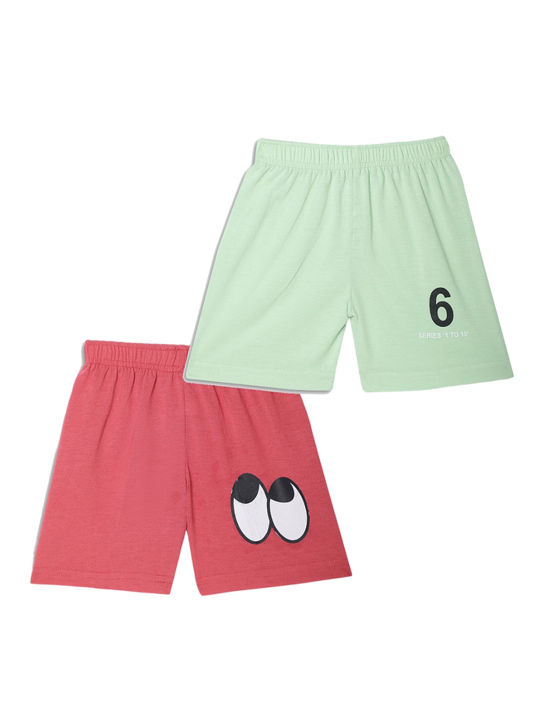 MACK JONNEY Kids Pack Of 2 Cotton Sports Shorts, Pink