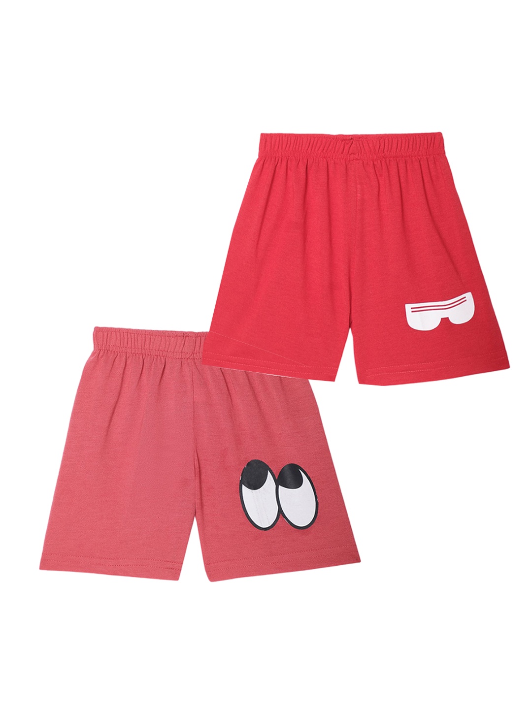 MACK JONNEY Kids Pack of 2 Graphic Printed Shorts, Red