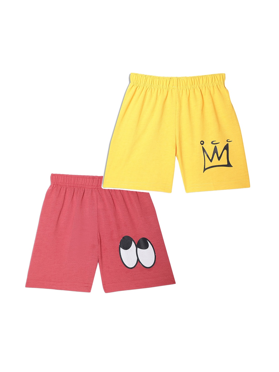 

MACK JONNEY Kids Pack of 2 Graphic Printed Shorts, Yellow